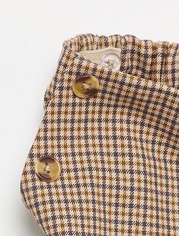 Geruite broek met wijde pasvorm