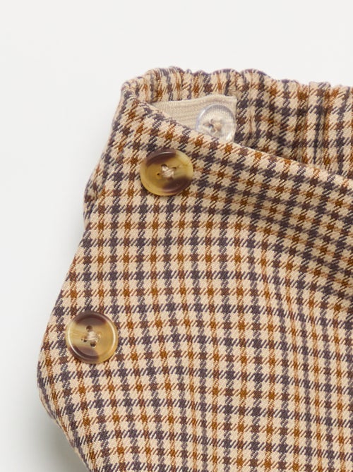 Geruite broek met wijde pasvorm - Kiabi