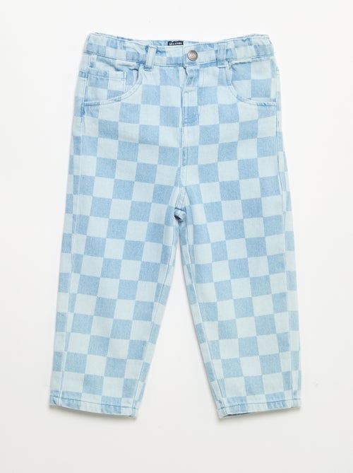 Geruite denim broek - Kiabi Geruite denim broek - Kiabi