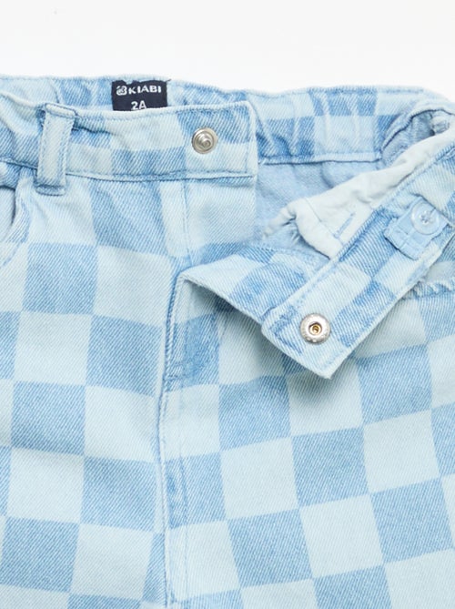 Geruite denim broek - Kiabi