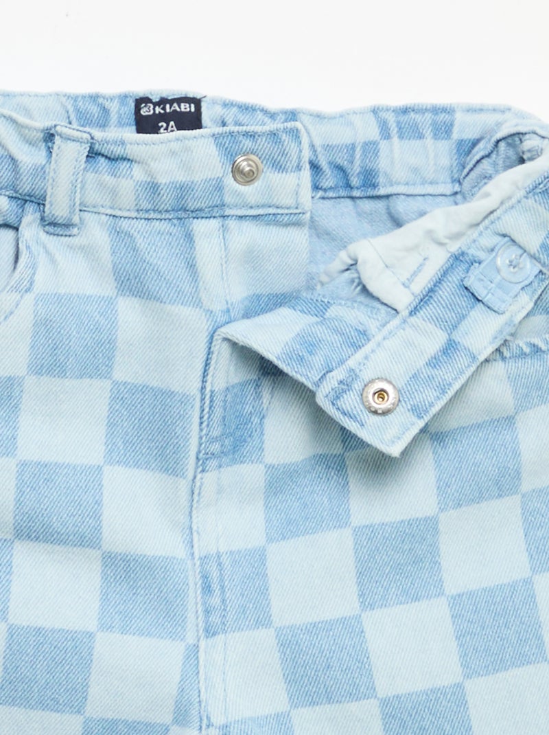 Geruite denim broek Blauw - Kiabi