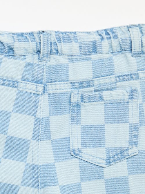 Geruite denim broek - Kiabi