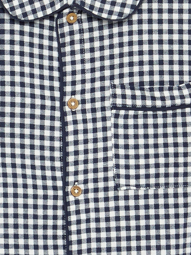 Geruite flanellen pyjama Blauw - Kiabi