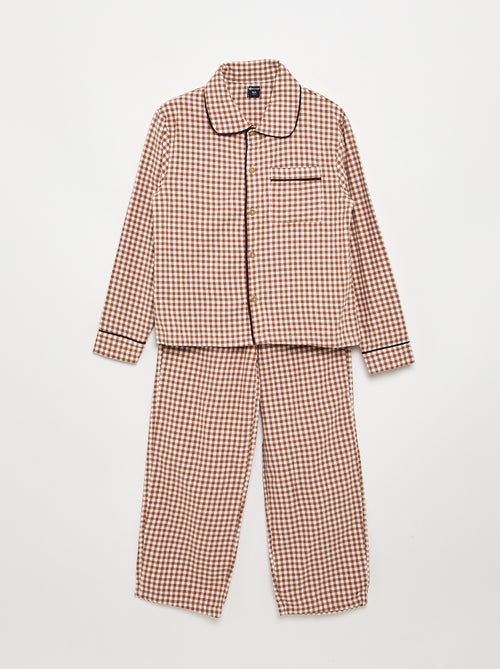 Geruite flanellen pyjama - Kiabi