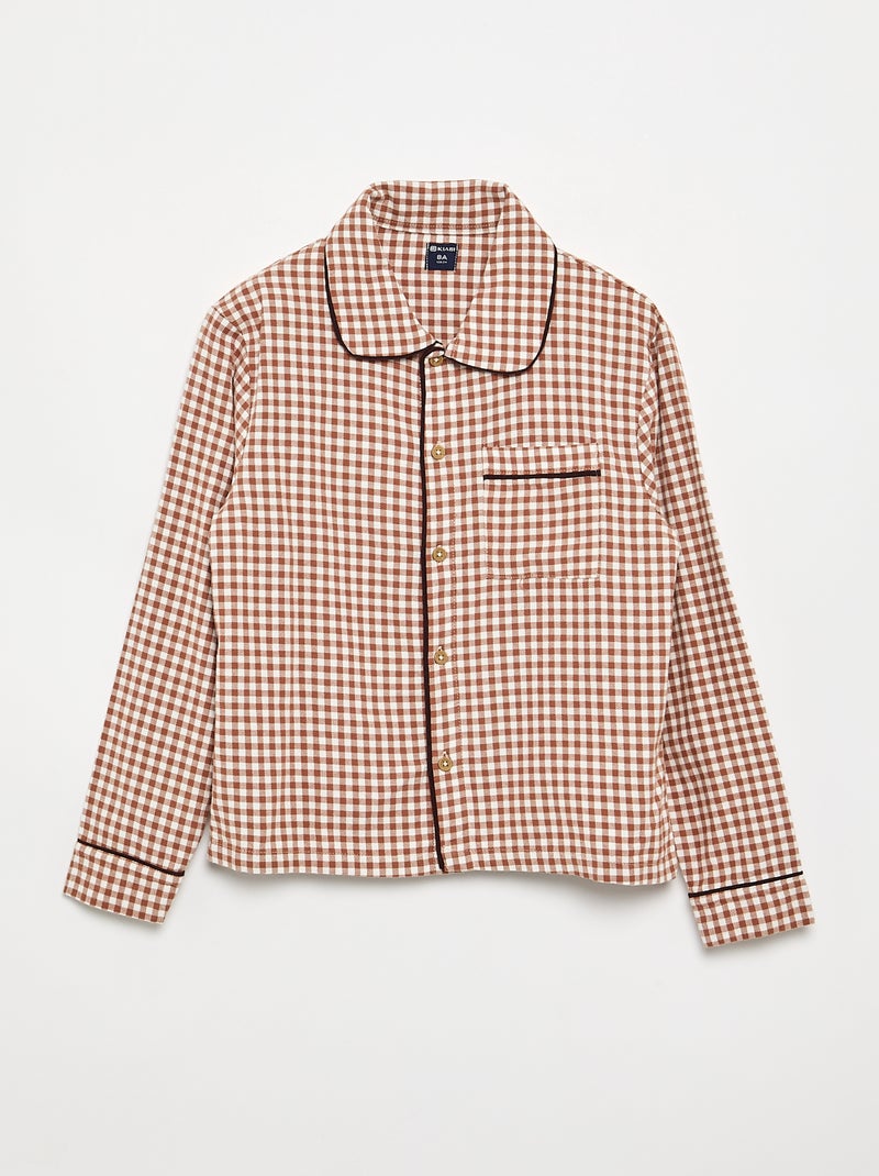 Geruite flanellen pyjama Bruin - Kiabi
