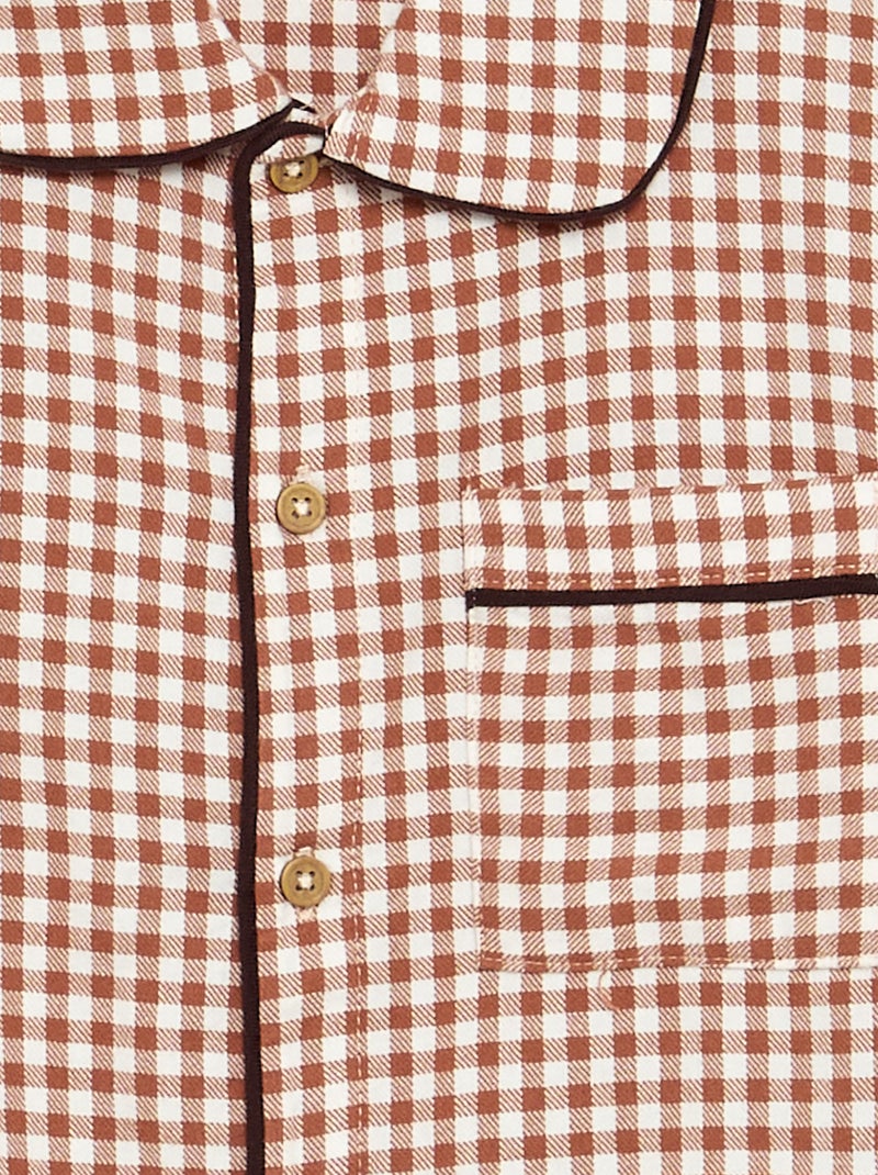Geruite flanellen pyjama Bruin - Kiabi