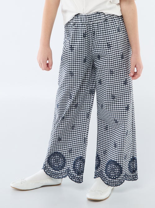 Geruite katoenen broek - Kiabi
