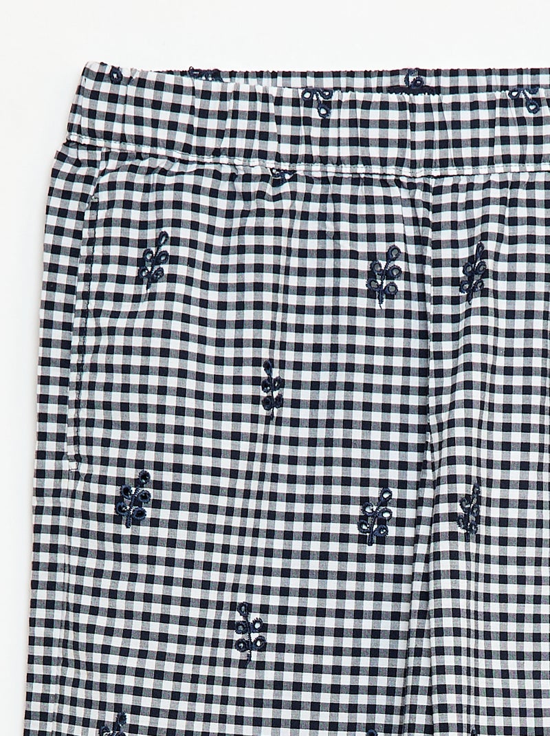 Geruite katoenen broek Blauw - Kiabi