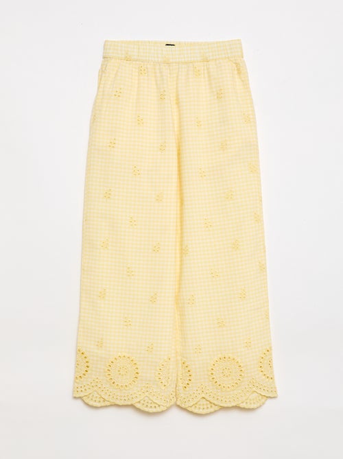 Geruite katoenen broek - Kiabi