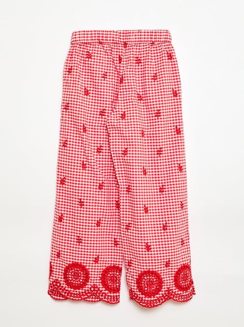 Geruite katoenen broek - Kiabi