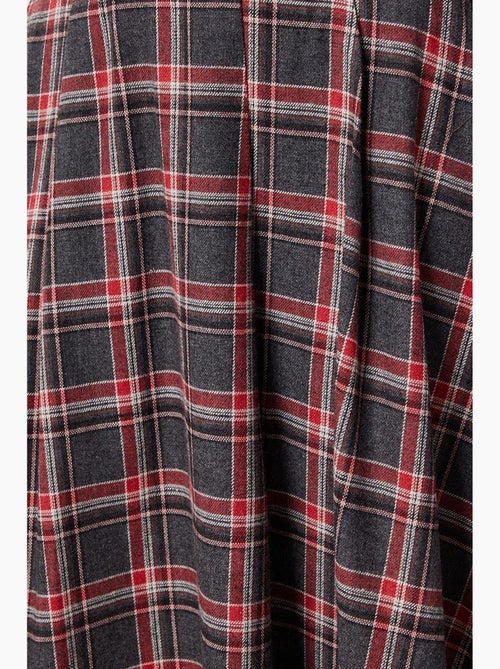 Geruite midi-rok met hoge taille en plooien istanbul - Kiabi