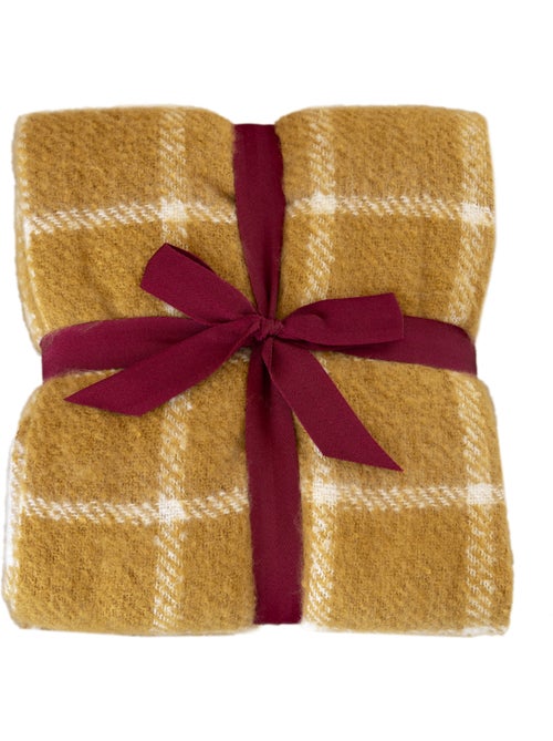 Geruite plaid met mohair-look en franjes - Kiabi Geruite plaid met mohair-look en franjes - Kiabi