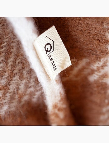 Geruite plaid met mohair-look en franjes