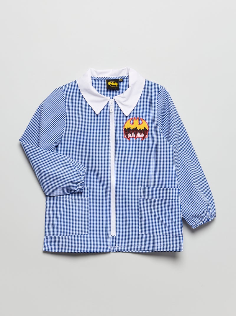 Geruite schoolschort 'Batman' BLAUW - Kiabi
