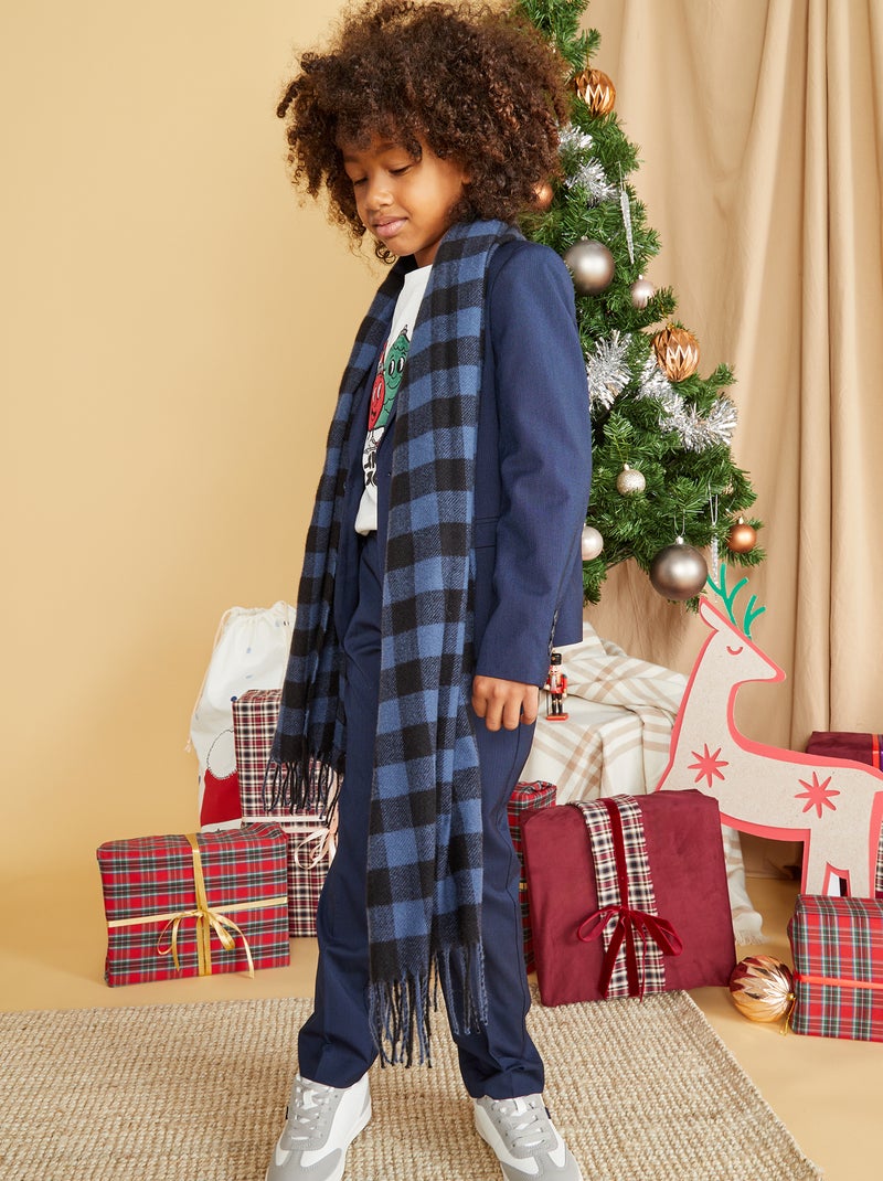 Geruite sjaal en pet BLAUW - Kiabi