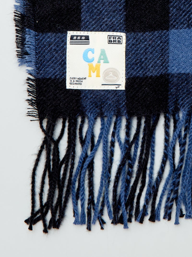 Geruite sjaal en pet BLAUW - Kiabi