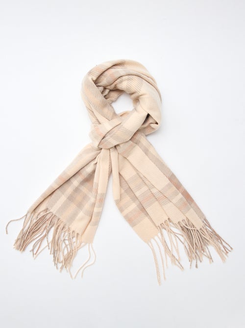 Geruite sjaal met franjes - Kiabi