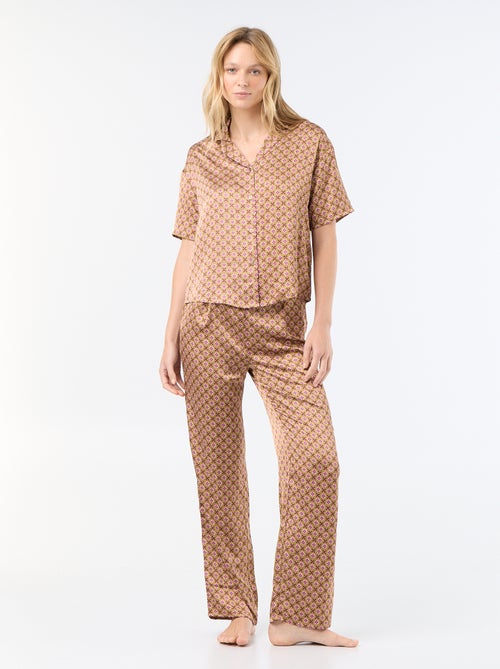 Gesatineerde pyjama met print - Kiabi Gesatineerde pyjama met print - Kiabi