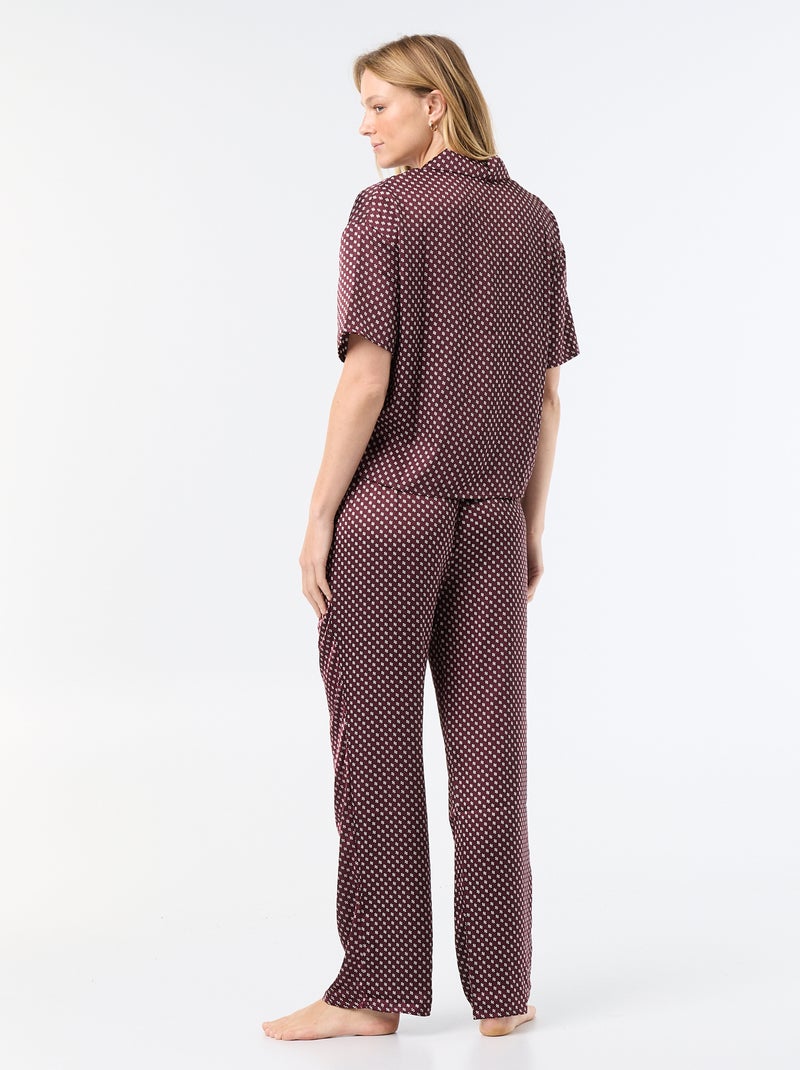 Gesatineerde pyjama met print Rood - Kiabi