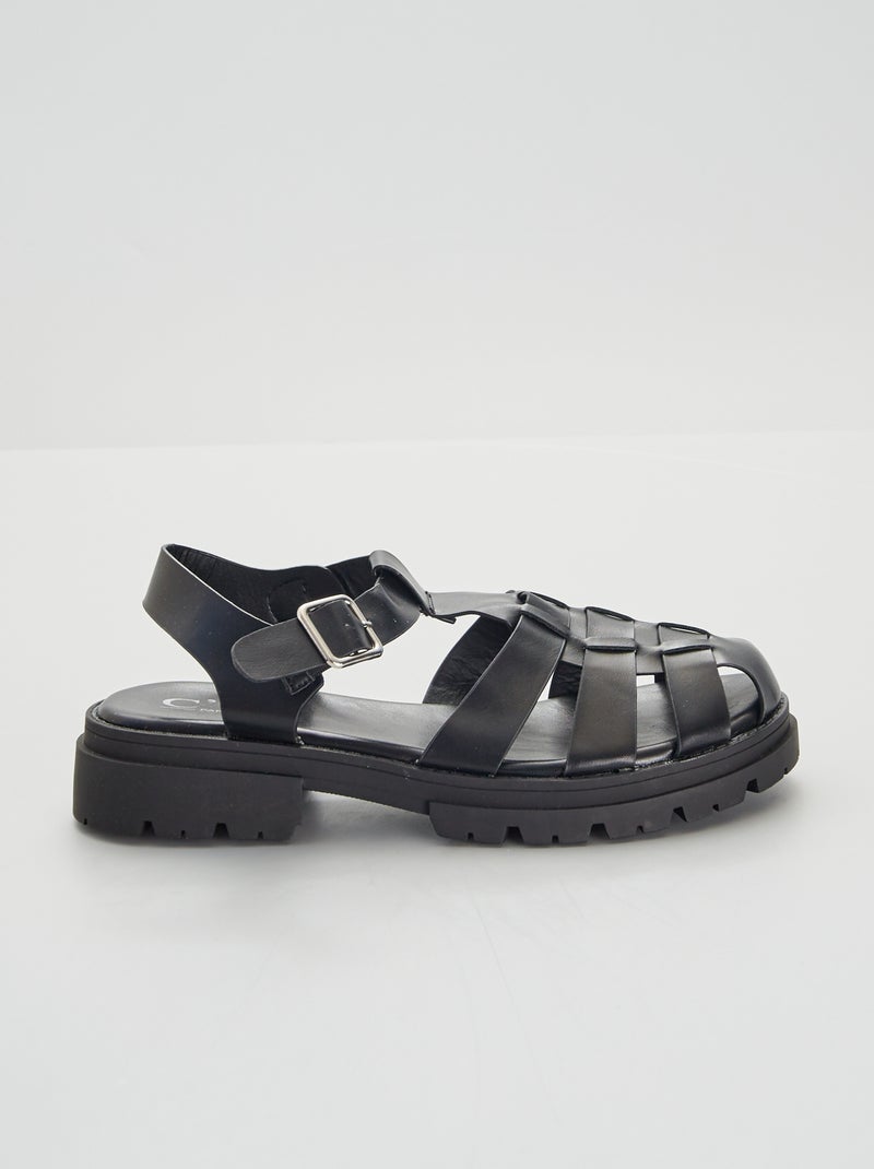 Gesloten sandalen zwart - Kiabi