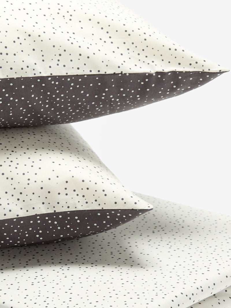 Gestippelde 2-persoons beddengoedset (240 x 220 cm) - Kiabi Home Grijs - Kiabi