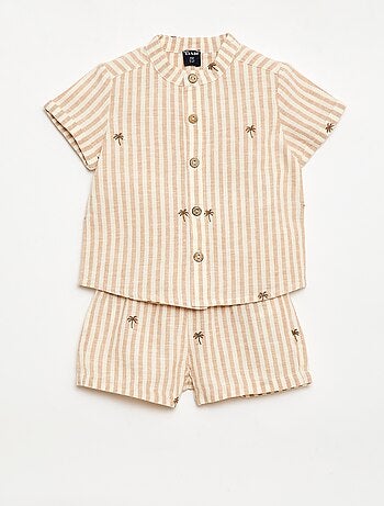 Gestreept 2-delig set - overhemd + short