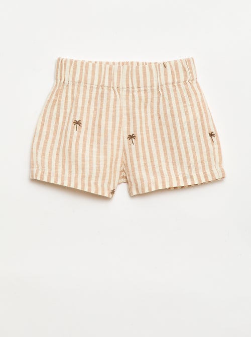 Gestreept 2-delig set - overhemd + short - Kiabi