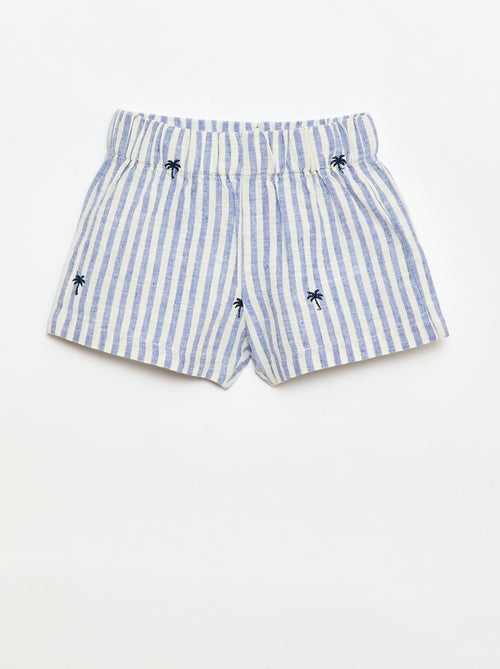 Gestreept 2-delig set - overhemd + short - Kiabi