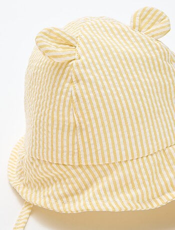 Gestreept bucket hat met kleine oortjes