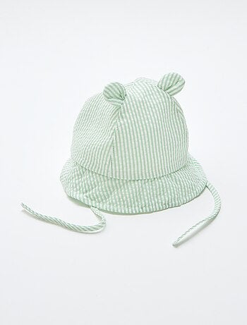 Gestreept bucket hat met kleine oortjes