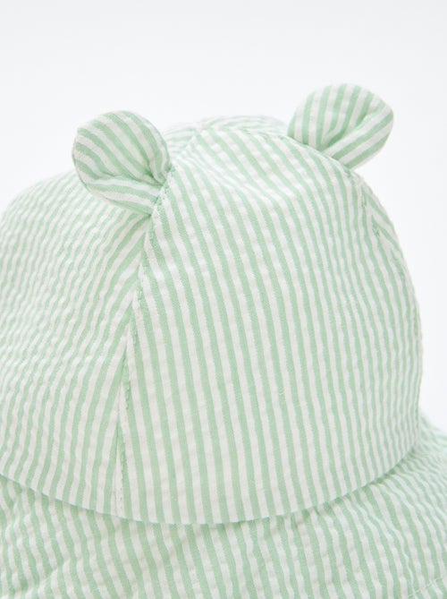 Gestreept bucket hat met kleine oortjes - Kiabi