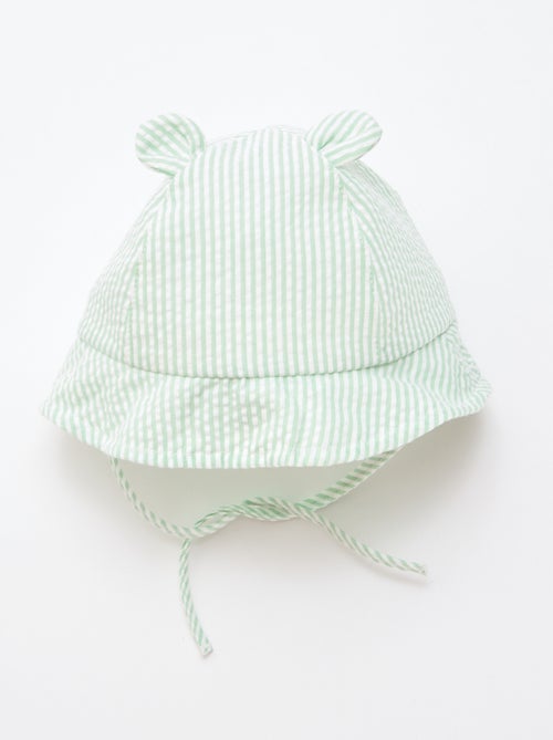 Gestreept bucket hat met kleine oortjes - Kiabi
