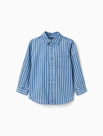 Gestreept denim overhemd met zak