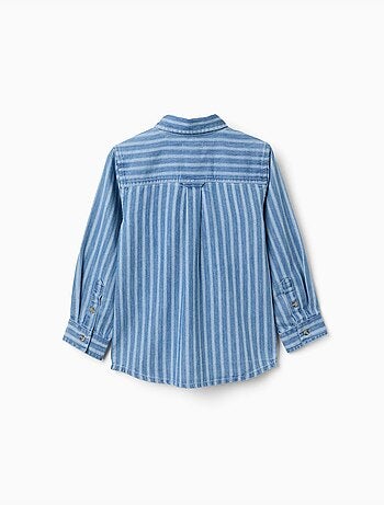 Gestreept denim overhemd met zak