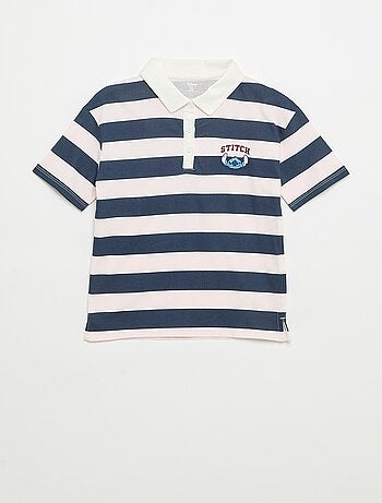 Gestreept 'Disney 'Stitch' poloshirt met korte mouwen
