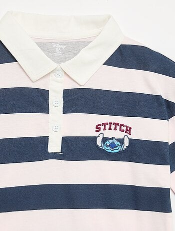 Gestreept 'Disney 'Stitch' poloshirt met korte mouwen