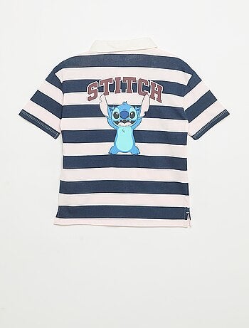 Gestreept 'Disney 'Stitch' poloshirt met korte mouwen