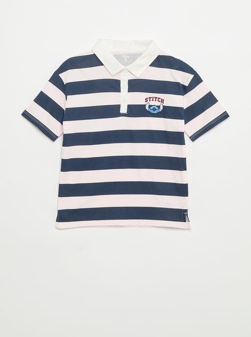 Gestreept 'Disney 'Stitch' poloshirt met korte mouwen - Kiabi