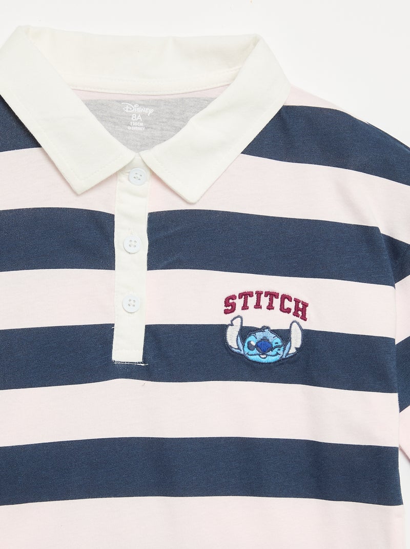 Gestreept 'Disney 'Stitch' poloshirt met korte mouwen Roze - Kiabi