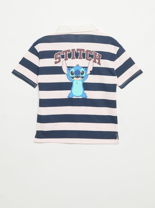 Gestreept 'Disney 'Stitch' poloshirt met korte mouwen - Kiabi
