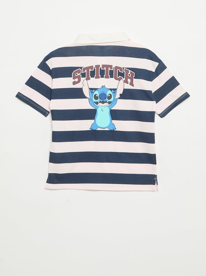 Gestreept 'Disney 'Stitch' poloshirt met korte mouwen Roze - Kiabi