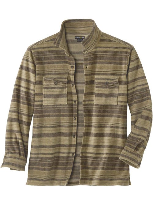 Gestreept fleece overshirt - atlas for men - Kiabi