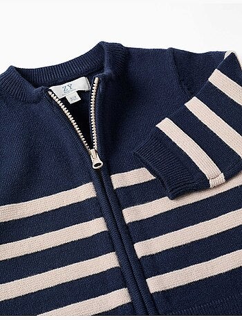 Gestreept gebreid vest