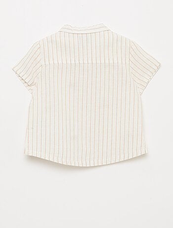Gestreept hemd met print en korte mouwen
