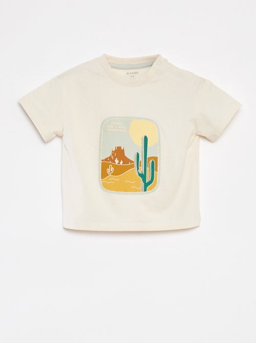 Gestreept jersey T-shirt met korte mouwen - Kiabi