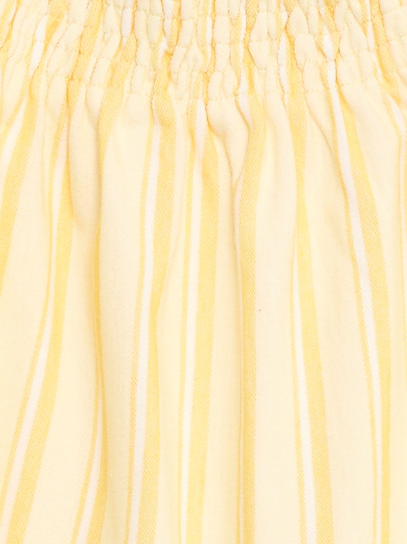 Gestreept jurkje met bandjes Geel - Kiabi