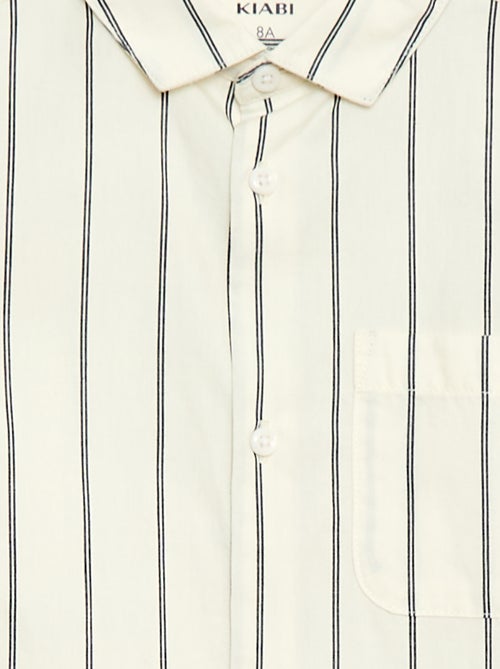 Gestreept katoenen hemd met borstzak - Kiabi