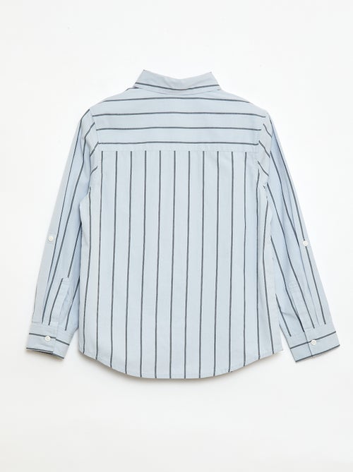 Gestreept katoenen hemd met borstzak - Kiabi