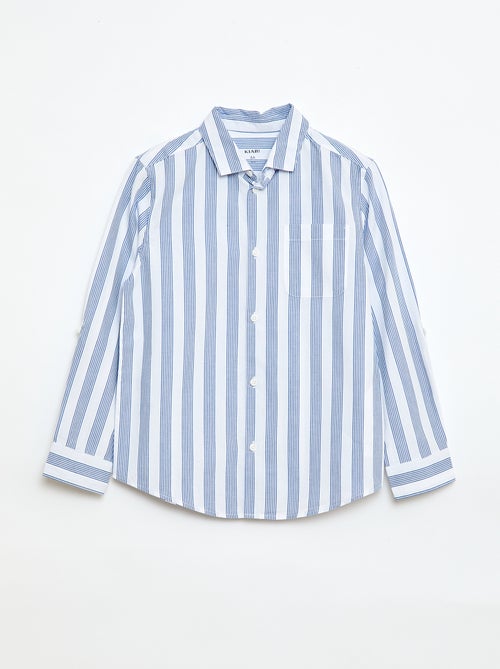 Gestreept katoenen hemd met borstzak - Kiabi