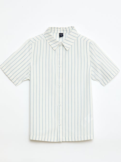 Gestreept katoenen hemd met korte mouwen - Kiabi